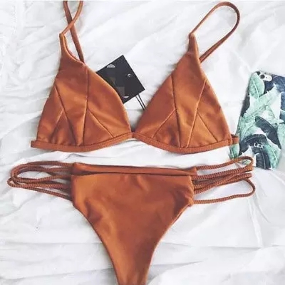 🎉Khaki braided bikini set🎉 - Picture 1 of 6